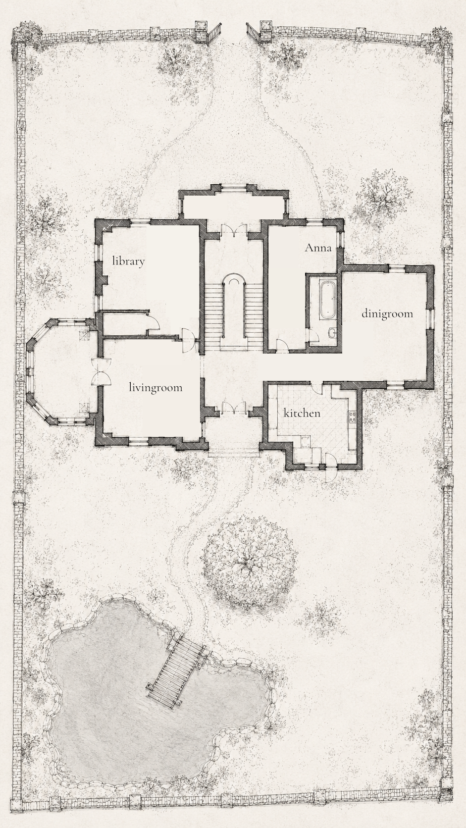 The House — floor plan of Anna and Alice's villa